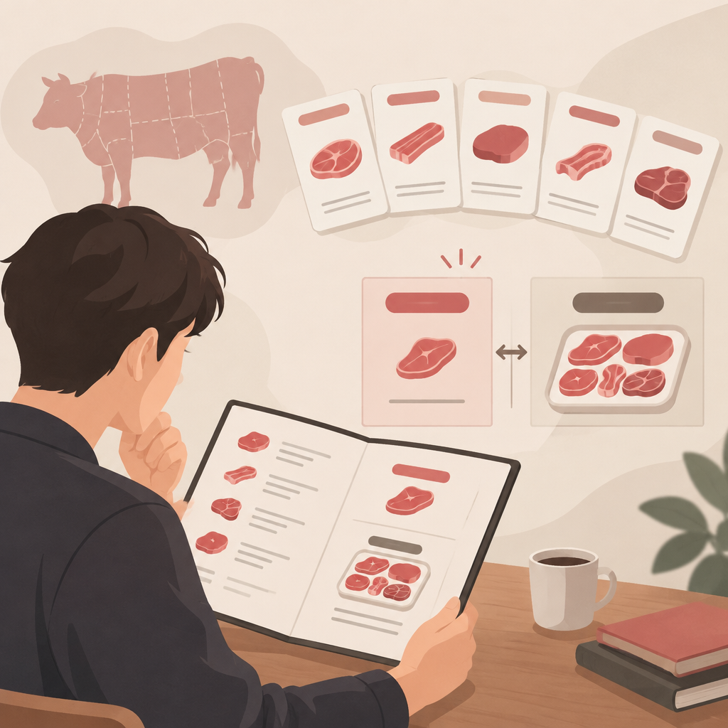 AI 생성 설명 이미지: 안산일동맛집 유니드정육식당 | 한우특수부위는 단품일까, 모둠일까?